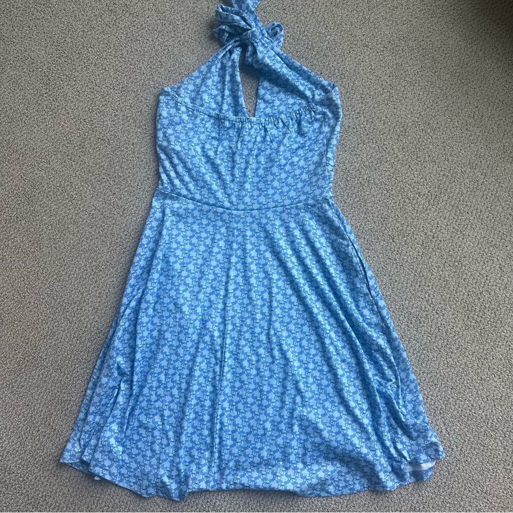 Blue Halter Backless Dress - Picture 5 of 5